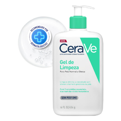 CeraVe, Gel de Limpeza Facial para pele oleosa, com Ácido Hialurônico e Niacinamida