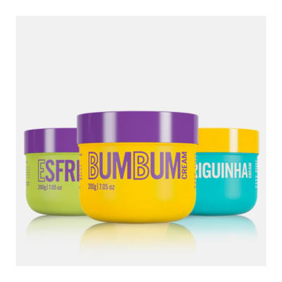 Kit Trio Cuidado Diário: Bumbum Cream + Esfrega Esfoliante + Barriguinha Cream